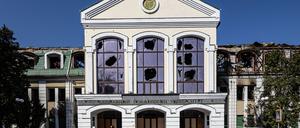May 11, 2023, Irpin, , Ukraine: The destroyed exterior of the National University of Tech Service in the liberated city of Irpin. Russian forces targeted not only the cultural symbols of Ukraine but the educational ones as well. Irpin Ukraine - ZUMAr134 20230511_int_r134_009 Copyright: xGabrielxRomerox