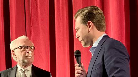 Wolf Blitzer (links) im Gespräch mit Helge Fuhst.