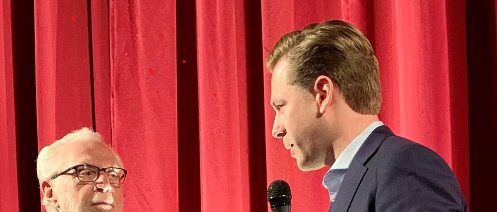 Wolf Blitzer (links) im Gespräch mit Helge Fuhst.