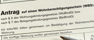 Ein Antrag auf einen Wohnberechtigungsschein (Symbolbild)