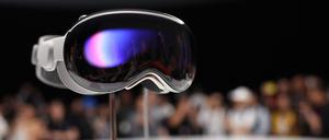 Das neue Apple Vision Pro Headset wird während der Apple Worldwide Developers Conference am 05. Juni 2023 in Cupertino, Kalifornien, vorgestellt.