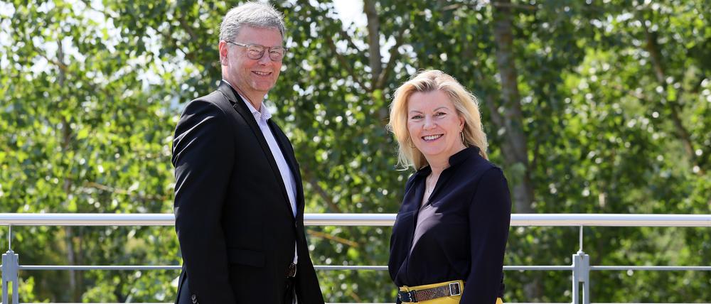Eckard Veil und Christiane Preuß wollen den Energieversorger Energie und Wasser Potsdam (EWP) für eine nachhaltigere Zukunft aufstellen.