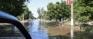 Die Gegend um den Damm überflutete am Dienstag. 