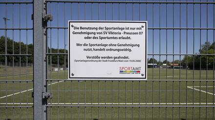 Der Fußballplatz des SV Viktoria Preußen e.V. im Frankfurter Stadtteil Eckenheim.