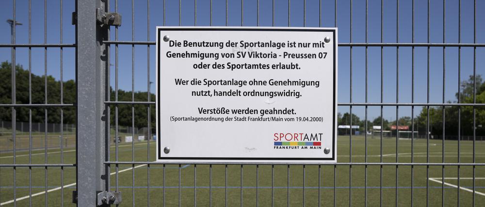 Der Fußballplatz des SV Viktoria Preußen e.V. im Frankfurter Stadtteil Eckenheim. 