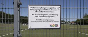 Der Fußballplatz des SV Viktoria Preußen e.V. im Frankfurter Stadtteil Eckenheim. 