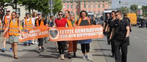 Protestmarsch der „Letzten Generation“ in Potsdam.