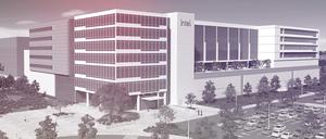 Pläne für die geplante Chipfabrik von Intel in Magdeburg.