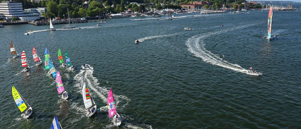 Boris Herrmann war als Skipper der „Malizia“ der Star des Tages in Kiel. In der Stadt hat er seinen Zivildienst absolviert. 
