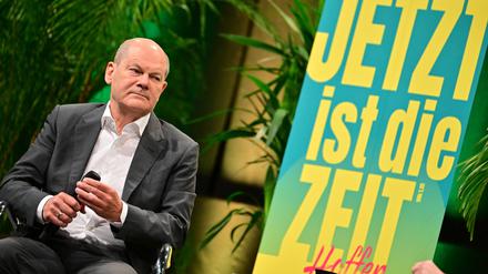 Bundeskanzler Olaf Scholz spricht sich auf dem Kirchentag in Nürnberg für die neuen Asylregeln aus. 