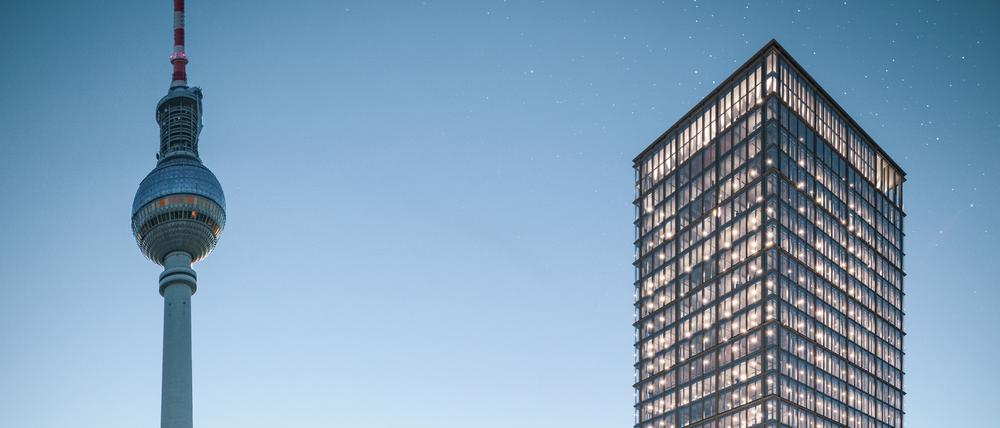 So soll das Hochhaus am Alexanderplatz irgendwann aussehen.