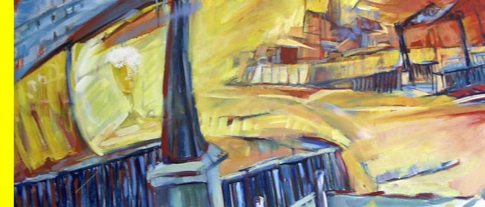 Auch das Werk von Carla Fioravanti, „Ausgang Potsdamer Platz“, 1996, Öl auf Leinwand, gehört zur RBB-Kunstsammlung.