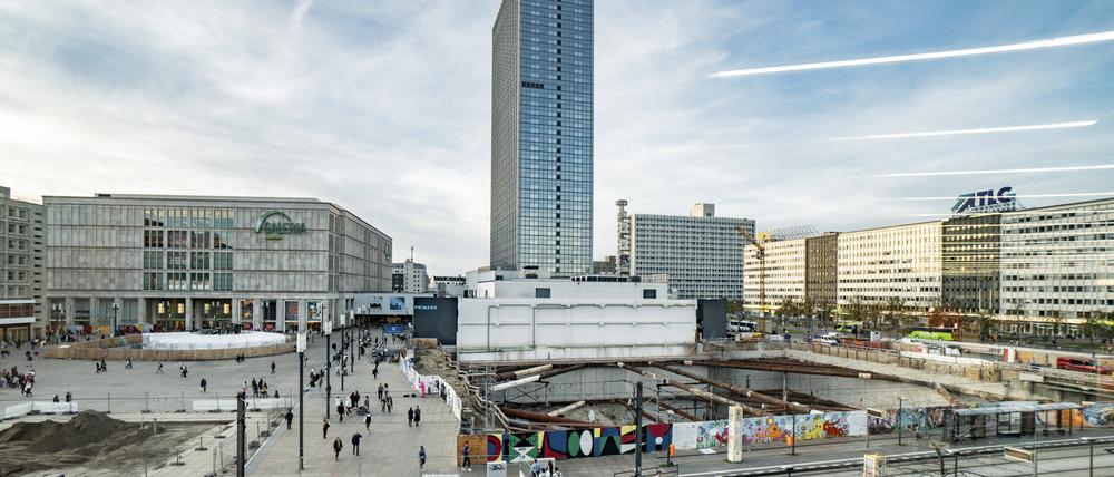Die Baugrube für das geplante Covivio-Hochhaus befindet sich direkt neben dem Tunnel der U2.