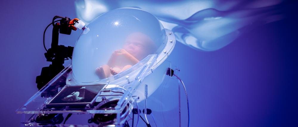 Installation „Unborn0x9“ der taiwanesischen Medienkünstlerin Shu Lea Cheang und des Künstlers Ewen Chardronnet.