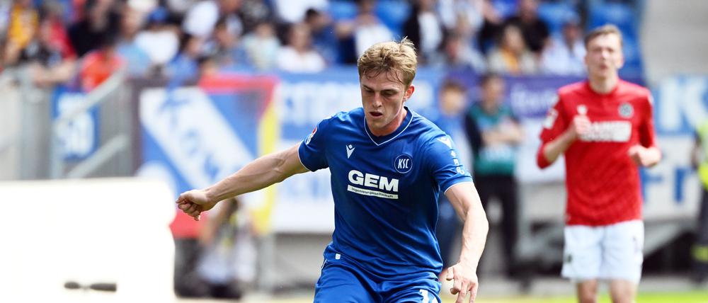 Mikkel Kaufmann am Ball. Der Däne wechselt in der kommenden Saison zu Union