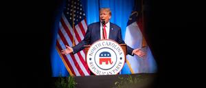 Donald Trump bei einer Rede in Greensboro, North Carolina.