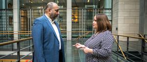 Omid Nouripour und Ricarda Lang, die neuen Parteivorsitzenden von Buendnis90 / Die Grünen in Berlin. Foto: bildgehege Omid Nouripour und Ricarda Lang 