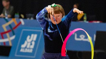 Rhythmische Sportgymnastik bei Special Olympics World Games.