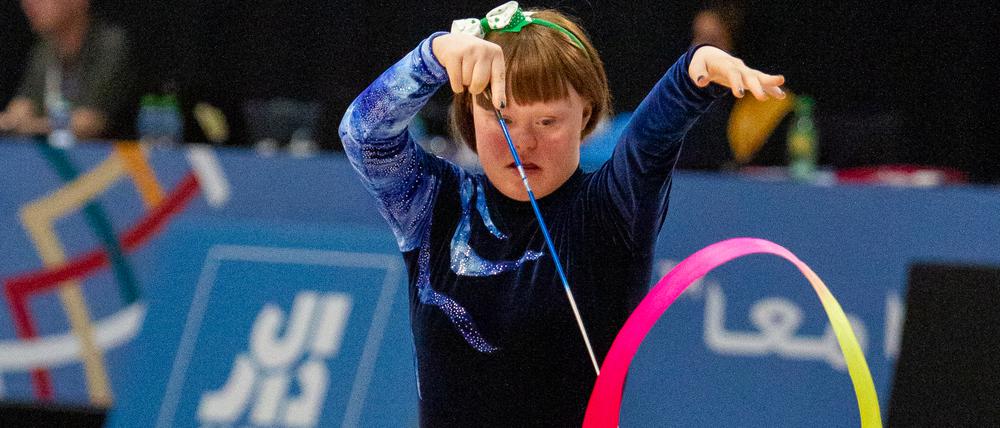 Rhythmische Sportgymnastik bei Special Olympics World Games.