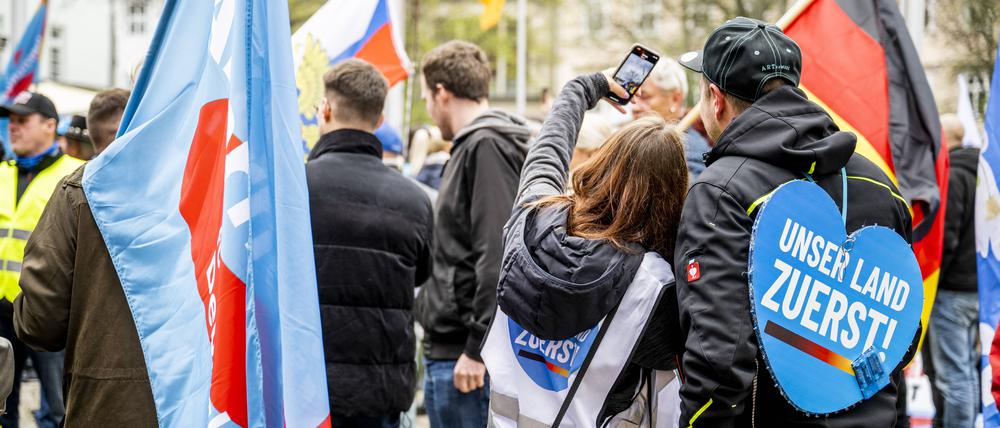 AfD Kundgebung Ende April in Erfurt.