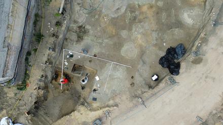 Brandenburg: Die Grabungstätte aus der Vogelperspektive.