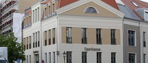 Die Filiale der Mittelbrandenburgischen Sparkasse im Haus Einsiedel am Landtagsschloss.