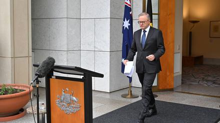 Der australische Premierminister Anthony Albanese im Parlament in Canberra.