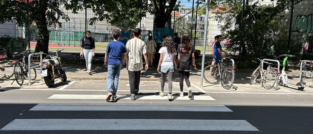 Der neue Zebrastreifen in der Auguststraße