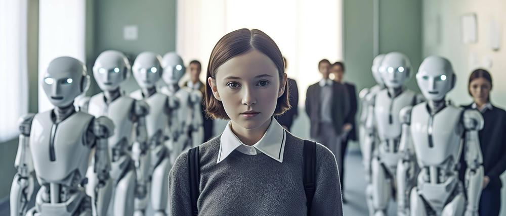 Unterstützung durch humanoide KI-Roboter? In vielen Bereichen erleichtert KI bereits heute den Alltag. Auch dieses Bild wurde von KI generiert.
