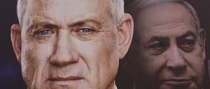 Benny Gantz und Benjamin Netanyahu auf Wahlkampfplakaten 2020. Jetzt sitzen beide im Kriegskabinett.