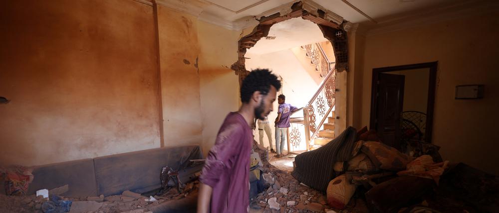 Eine zerstörtes Haus in der sudanesischen Hauptstadt Khartum
