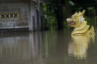 Überflutete Straßen in Myanmar.