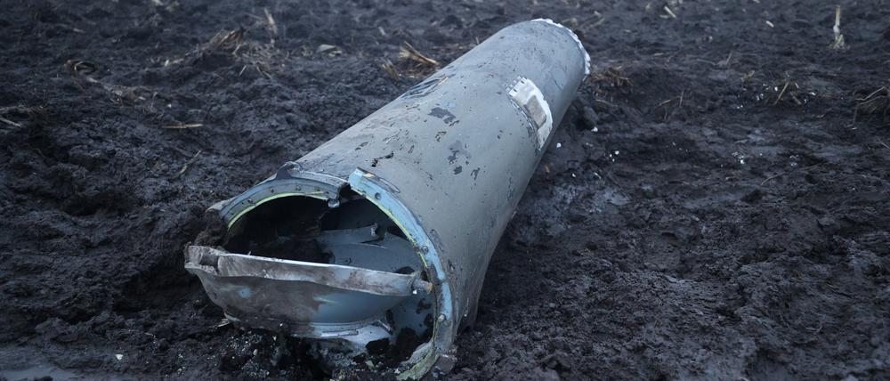Laut örtlichem Verteidigungsministerium die Rakete des Typs S-300, die in Belarus abgeschossen wurde.