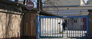 Blick auf den Eingang des Lefortovo-Gefängnisses.