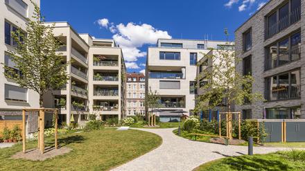 Moderne Wohnhäuser in Stuttgart.