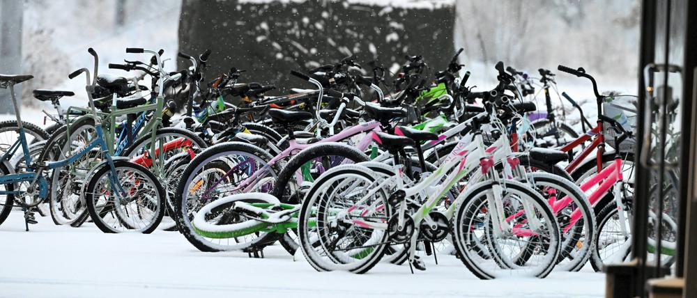 Menschen vorwiegend aus dem Nahen Osten reisen mit Fahrrädern aus Russland ein und beantragen in Finnland Asyl.