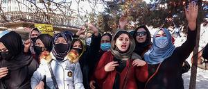 Afghaninnen protestieren am 22. Dezember in Kabul.