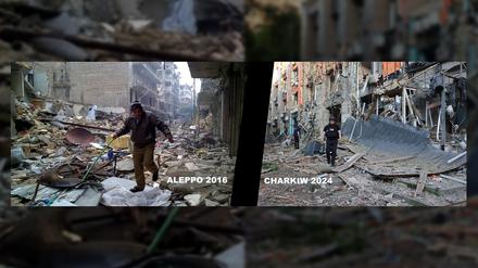 Russlands Zerstörungswerk: das syrische Aleppo und Charkiw in der Ukraine.