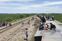 Der verunglückte Amtram-Zug in Mendon, Missouri