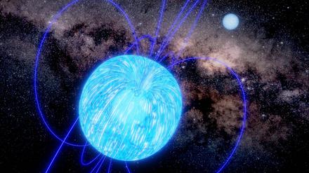 So könnte das Zweiersystem HD 45166 des magnetischsten bisher entdeckten massiven Sterns aussehen.