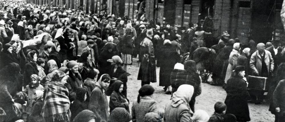 Ankunft von ungarischen Juden in Auschwitz-Birkenau. In dem NS-Vernichtungslager wurden 1,1 bis 1,5 Millionen Menschen ermordet. 