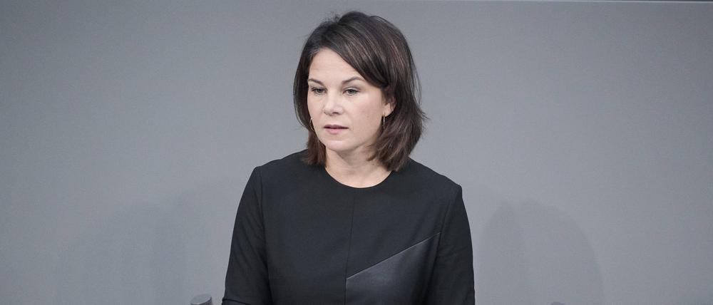 Bundesaußenministerin Annalena Baerbock (Bündnis 90/Die Grünen) im Deutschen Bundestag. 