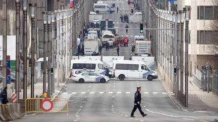 Belgische Polizei (im Einsatz bei den Terroranschlägen 2016) im EU-Viertel: strukturelle Unterfinanzierung.
