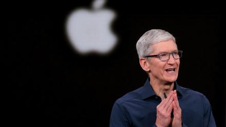 Apple-Chef Tim Cook spricht bei einer Veranstaltung im Steve Jobs Theater über das neue Apple iPhone.