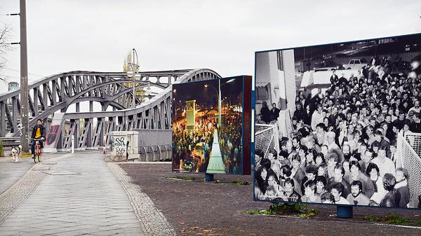 Der ehemalige Grenzübergang Bornholmer Straße mit der Bösebrücke in Berlin-Prenzlauer Berg, aufgenommen am 11. November 2018 für das Radmagazin 2019.

Foto: Kitty Kleist-Heinrich