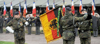 Soldaten der Deutsch-Französischen Brigade beim Appell.