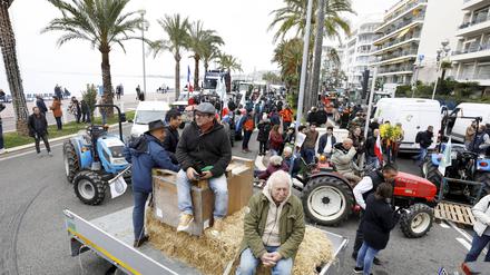Bauernproteste im französischen Nizza. 