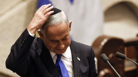 Israels Ministerpräsident Benjamin Netanyahu bei der Vereidigung der neuen Regierung.