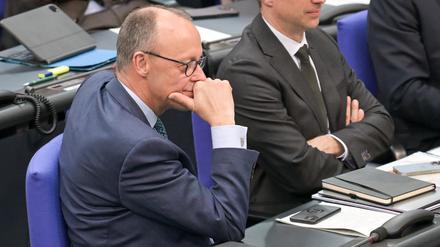 Unionsfraktionschef Friedrich Merz (CDU) im Bundestag.