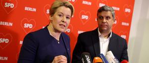 Die beiden Berliner SPD-Landesvorsitzenden Franziska Giffey und Raed Saleh.